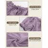 image:imageSCARLET DARKNESS Peasant Blouse for Women Off Shoulder Puff Sleeve Cotton Loose Summer TopsGrey Purple