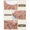 image:imageSCARLET DARKNESS Peasant Blouse for Women Off Shoulder Puff Sleeve Cotton Loose Summer TopsLight Brown