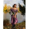 image:imageSCARLET DARKNESS Peasant Blouse for Women Off Shoulder Puff Sleeve Cotton Loose Summer TopsTaro Purple