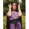 image:imageSCARLET DARKNESS Peasant Blouse for Women Off Shoulder Puff Sleeve Cotton Loose Summer TopsTaro Purple