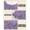 image:imageSCARLET DARKNESS Peasant Blouse for Women Off Shoulder Puff Sleeve Cotton Loose Summer TopsTaro Purple