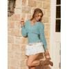 image:imageSCARLET DARKNESS Renaissance Shirt Women Boho Long Sleeve V Neck Smocked Peasant TopsBaby Blue