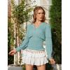 image:imageSCARLET DARKNESS Renaissance Shirt Women Boho Long Sleeve V Neck Smocked Peasant TopsBaby Blue