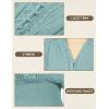 image:imageSCARLET DARKNESS Renaissance Shirt Women Boho Long Sleeve V Neck Smocked Peasant TopsBaby Blue