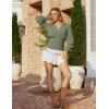 image:imageSCARLET DARKNESS Renaissance Shirt Women Boho Long Sleeve V Neck Smocked Peasant TopsBean Green