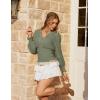 image:imageSCARLET DARKNESS Renaissance Shirt Women Boho Long Sleeve V Neck Smocked Peasant TopsBean Green