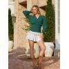 image:imageSCARLET DARKNESS Renaissance Shirt Women Boho Long Sleeve V Neck Smocked Peasant TopsBlue Green