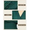 image:imageSCARLET DARKNESS Renaissance Shirt Women Boho Long Sleeve V Neck Smocked Peasant TopsBlue Green