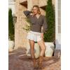 image:imageSCARLET DARKNESS Renaissance Shirt Women Boho Long Sleeve V Neck Smocked Peasant TopsChocolate