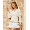 image:imageSCARLET DARKNESS Renaissance Shirt Women Boho Long Sleeve V Neck Smocked Peasant TopsCream