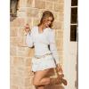 image:imageSCARLET DARKNESS Renaissance Shirt Women Boho Long Sleeve V Neck Smocked Peasant TopsWhite