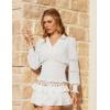 image:imageSCARLET DARKNESS Renaissance Shirt Women Boho Long Sleeve V Neck Smocked Peasant TopsWhite