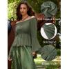 image:imageSCARLET DARKNESS Renaissance Shirt Women Peasant Blouse Bell Sleeve Off Shoulder Tops Pirate CostumeGreen