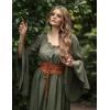 image:imageSCARLET DARKNESS Renaissance Shirt Women Peasant Blouse Bell Sleeve Off Shoulder Tops Pirate CostumeGreen