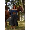 image:imageSCARLET DARKNESS Renaissance Shirt Women Peasant Blouse Bell Sleeve Off Shoulder Tops Pirate CostumeNavy Blue