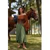 image:imageSCARLET DARKNESS Renaissance Shirt Women Peasant Blouse Bell Sleeve Off Shoulder Tops Pirate CostumeOrange