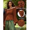 image:imageSCARLET DARKNESS Renaissance Shirt Women Peasant Blouse Bell Sleeve Off Shoulder Tops Pirate CostumeOrange