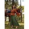 image:imageSCARLET DARKNESS Renaissance Shirt Women Peasant Blouse Bell Sleeve Off Shoulder Tops Pirate CostumeOrange