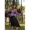 image:imageSCARLET DARKNESS Renaissance Shirt Women Peasant Blouse Bell Sleeve Off Shoulder Tops Pirate CostumePurple