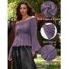 image:imageSCARLET DARKNESS Renaissance Shirt Women Peasant Blouse Bell Sleeve Off Shoulder Tops Pirate CostumePurple