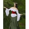 image:imageSCARLET DARKNESS Renaissance Shirt Women Peasant Blouse Bell Sleeve Off Shoulder Tops Pirate CostumeWhite