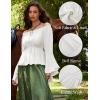 image:imageSCARLET DARKNESS Renaissance Shirt Women Peasant Blouse Bell Sleeve Off Shoulder Tops Pirate CostumeWhite