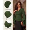image:imageScarlet Darkness Bell Sleeve Tops for Women Renaissance Shirt Pirate Peasant BlouseDark Green