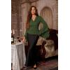 image:imageScarlet Darkness Bell Sleeve Tops for Women Renaissance Shirt Pirate Peasant BlouseDark Green