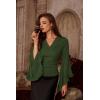 image:imageScarlet Darkness Bell Sleeve Tops for Women Renaissance Shirt Pirate Peasant BlouseDark Green