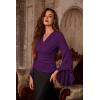 image:imageScarlet Darkness Bell Sleeve Tops for Women Renaissance Shirt Pirate Peasant BlouseDark Purple