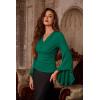 image:imageScarlet Darkness Bell Sleeve Tops for Women Renaissance Shirt Pirate Peasant BlouseGreen