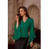 image:imageScarlet Darkness Bell Sleeve Tops for Women Renaissance Shirt Pirate Peasant BlouseGreen