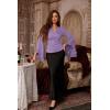 image:imageScarlet Darkness Bell Sleeve Tops for Women Renaissance Shirt Pirate Peasant BlouseLight Purple
