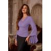 image:imageScarlet Darkness Bell Sleeve Tops for Women Renaissance Shirt Pirate Peasant BlouseLight Purple