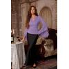 image:imageScarlet Darkness Bell Sleeve Tops for Women Renaissance Shirt Pirate Peasant BlouseLight Purple
