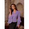 image:imageScarlet Darkness Bell Sleeve Tops for Women Renaissance Shirt Pirate Peasant BlouseLight Purple