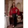 image:imageScarlet Darkness Bell Sleeve Tops for Women Renaissance Shirt Pirate Peasant BlouseRed
