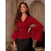 image:imageScarlet Darkness Bell Sleeve Tops for Women Renaissance Shirt Pirate Peasant BlouseRed