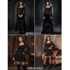 image:imageScarlet Darkness Long Sleeve Tops for Women Square Neck Shirts Fitted Fall Blouse Goth Victorian Tees Going Out ClothesBlack