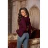 image:imageScarlet Darkness Long Sleeve Tops for Women Square Neck Shirts Fitted Fall Blouse Goth Victorian Tees Going Out ClothesWine