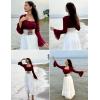 image:imageScarlet Darkness Long Sleeve Tops for Women Square Neck Shirts Fitted Fall Blouse Goth Victorian Tees Going Out ClothesWine