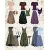 image:imageScarlet Darkness Peasant Tops for Women Vintage Puff Sleeve Square Neck Renaissance ShirtArmy Green