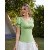 image:imageScarlet Darkness Peasant Tops for Women Vintage Puff Sleeve Square Neck Renaissance ShirtBean Green