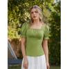 image:imageScarlet Darkness Peasant Tops for Women Vintage Puff Sleeve Square Neck Renaissance ShirtGrass Green