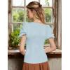 image:imageScarlet Darkness Peasant Tops for Women Vintage Puff Sleeve Square Neck Renaissance ShirtLight Blue