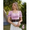 image:imageScarlet Darkness Peasant Tops for Women Vintage Puff Sleeve Square Neck Renaissance ShirtLight Lilac