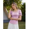 image:imageScarlet Darkness Peasant Tops for Women Vintage Puff Sleeve Square Neck Renaissance ShirtLight Lilac