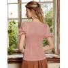 image:imageScarlet Darkness Peasant Tops for Women Vintage Puff Sleeve Square Neck Renaissance ShirtLight Pink