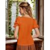 image:imageScarlet Darkness Peasant Tops for Women Vintage Puff Sleeve Square Neck Renaissance ShirtOrange