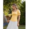 image:imageScarlet Darkness Peasant Tops for Women Vintage Puff Sleeve Square Neck Renaissance ShirtSoft Yellow